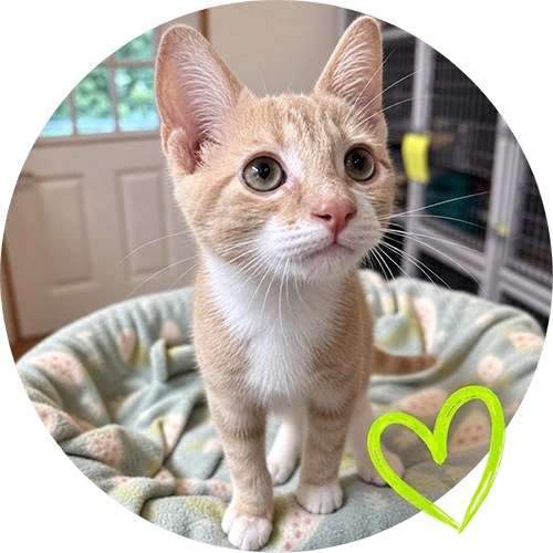 Orange kitten in circle